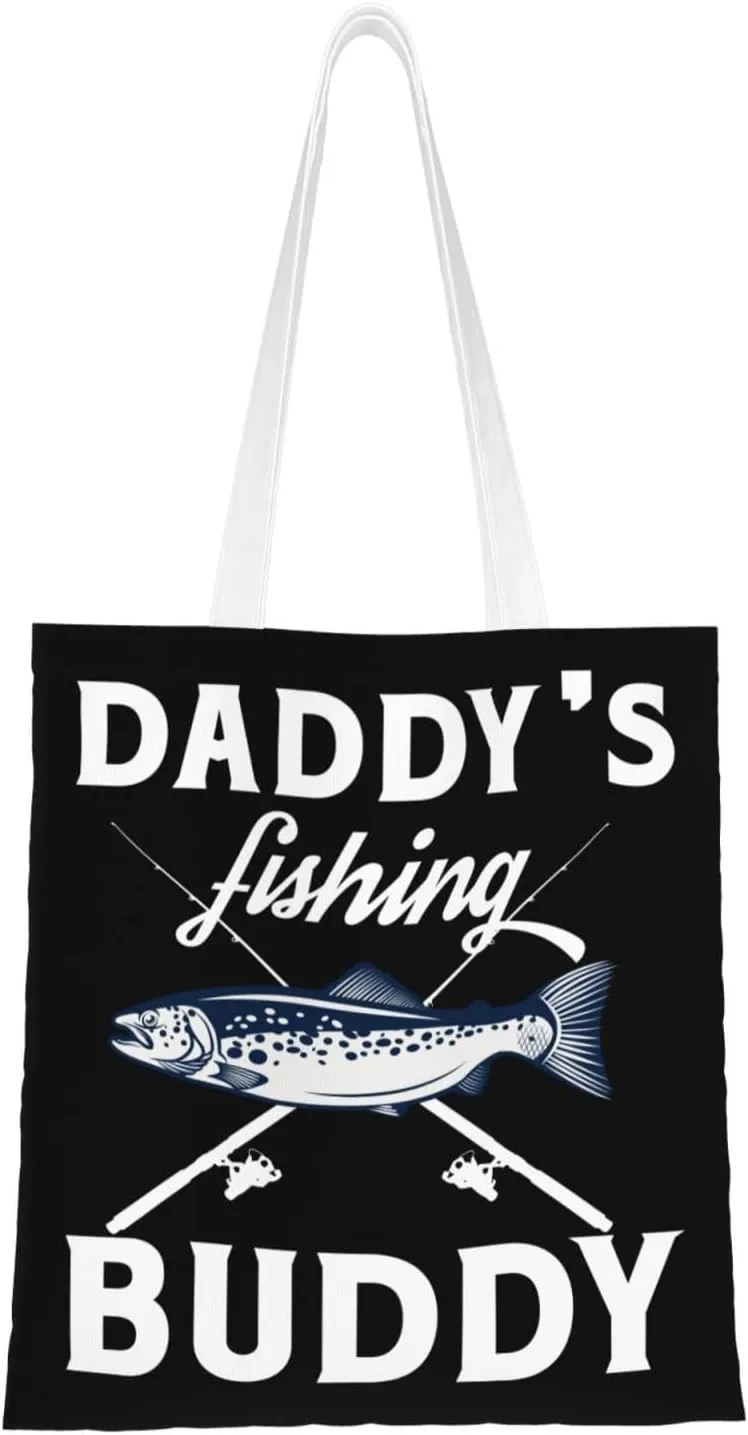 Daddy's Buddy Tote Bag for Women Canvas Shopping Bags Reusable Large Capacity Casual Shoulder Handbags Grocery Bags DIY Gift Bags