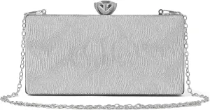 Daiblueland Straw Evening Purse For Women Elegant Hand Woven Top Handle Party Bag With Metal Chain