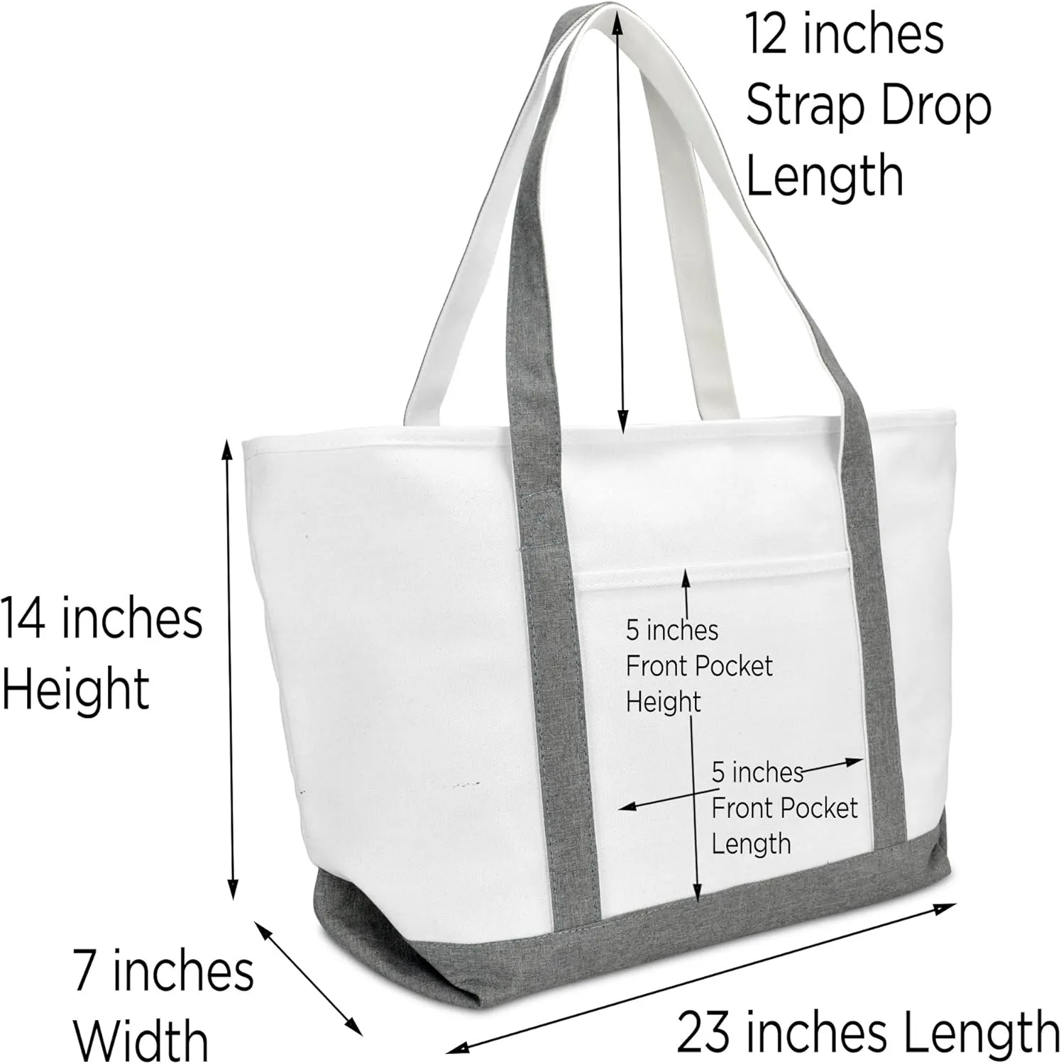 DALIX Gray Beach Tote Bag Personalized Gifts Women Shoulder Bags Letter A - Z