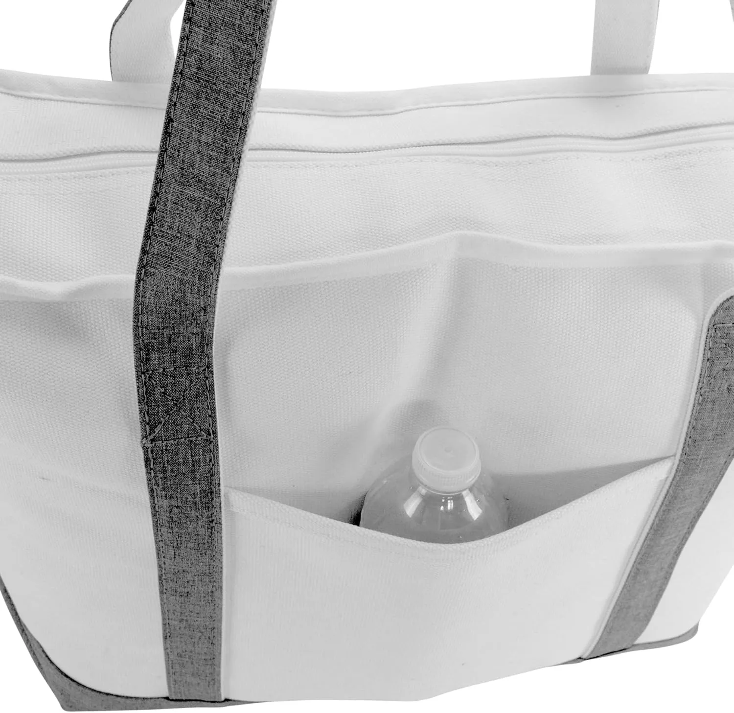 DALIX Gray Beach Tote Bag Personalized Gifts Women Shoulder Bags Letter A - Z