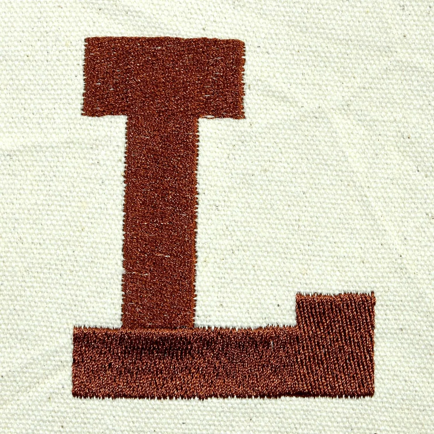 DALIX Initial Tote Bag Personalized Monogram Brown Zippered Top Bold Letter - L