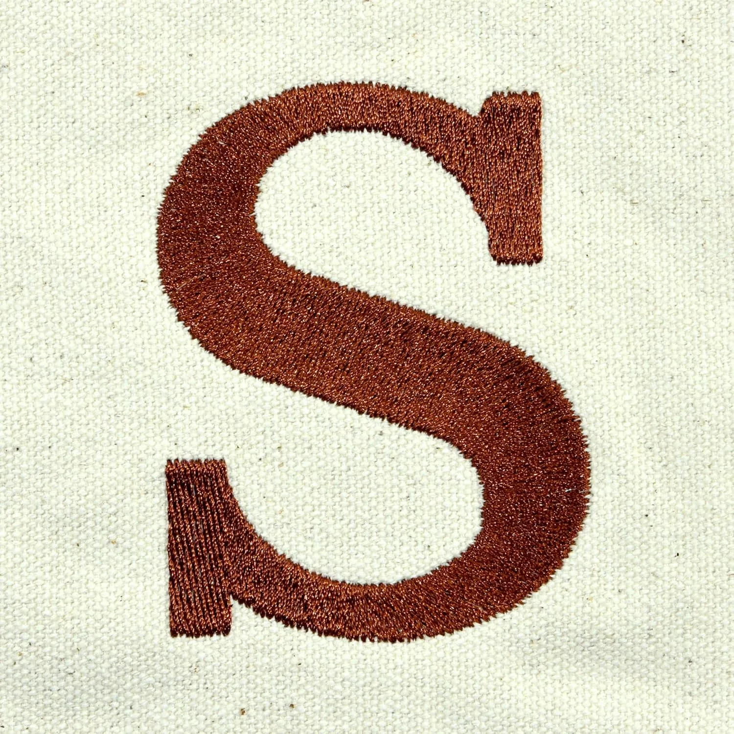 DALIX Initial Tote Bag Personalized Monogram Brown Zippered Top Bold Letter - S