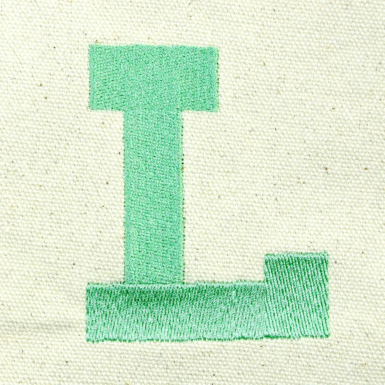 DALIX Initial Tote Bag Personalized Monogram Mint Green Zippered Top Letter - L