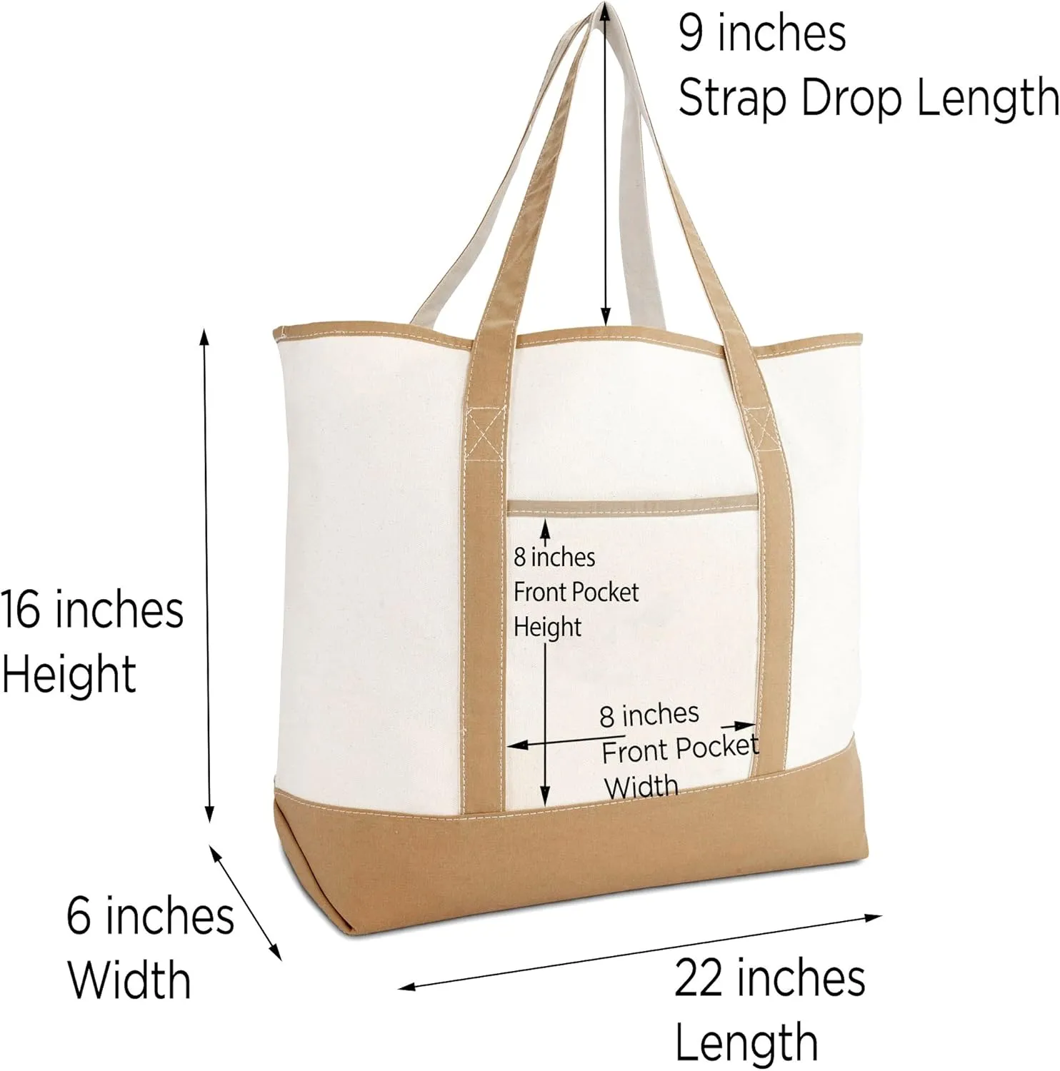 DALIX Women's Natural Tote Bag Shoulder Bags Brown With Monogram Letter A - Z