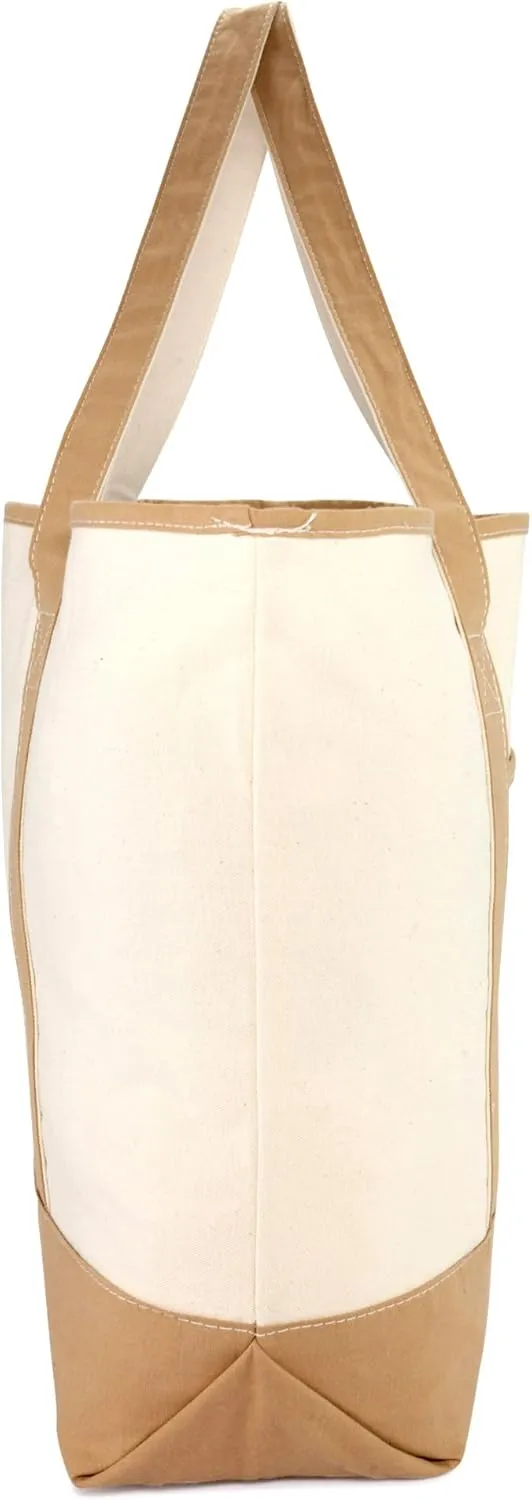 DALIX Women's Natural Tote Bag Shoulder Bags Brown With Monogram Letter A - Z