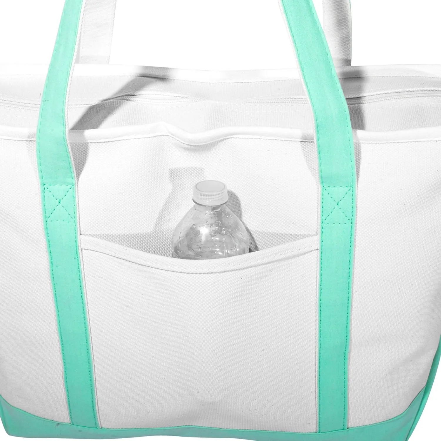 DALIX Women's Premium Tote Bag Shoulder Bags Monogrammed Mint Green A - Z