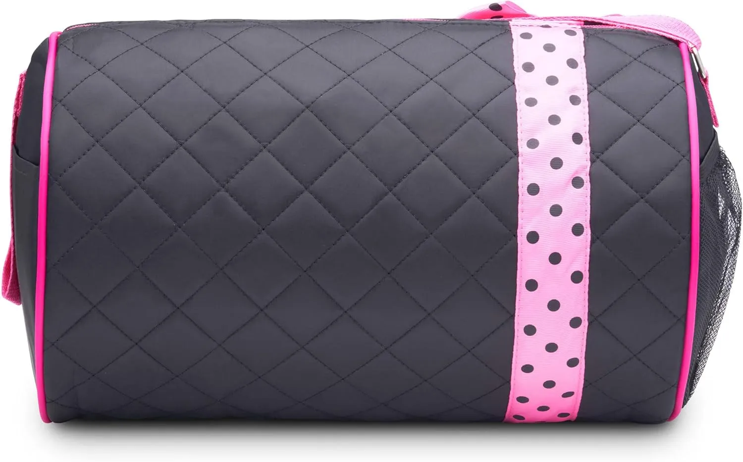 Dance Duffle Bag for Girls, Kids Travel Bag with Adjustable Carry On and Handy Pouch, Dance Accessories For Girls (Black/Pink)