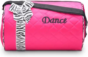 Dance Duffle Bag for Girls, Kids Travel Bag with Adjustable Carry On and Handy Pouch, Dance Accessories For Girls (Hot Pink)
