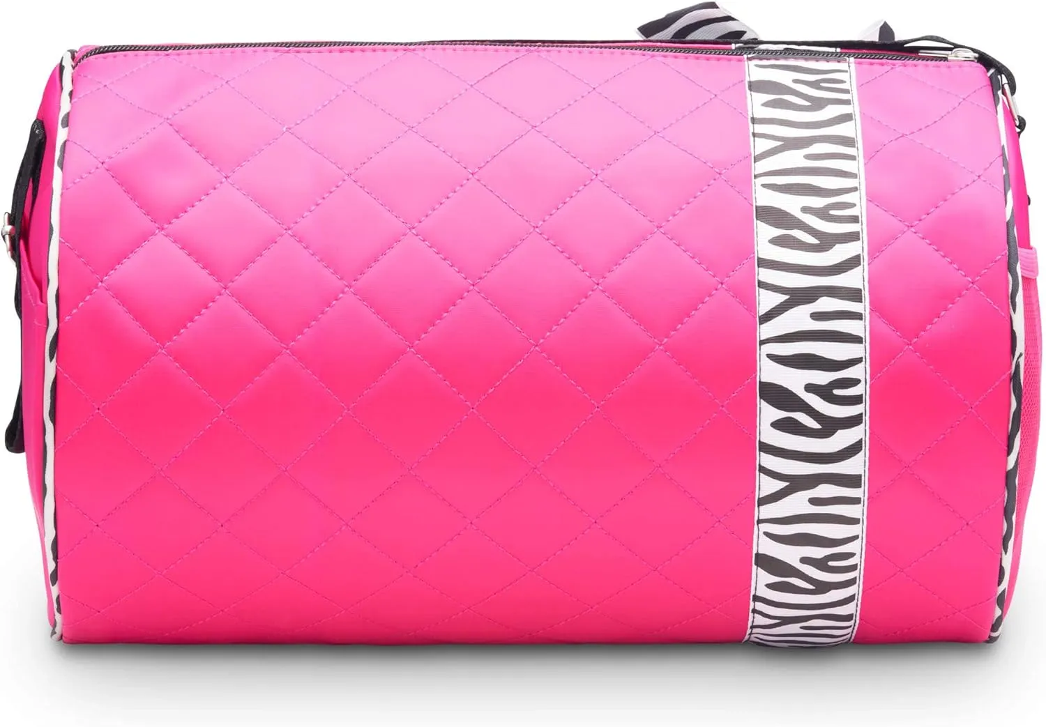 Dance Duffle Bag for Girls, Kids Travel Bag with Adjustable Carry On and Handy Pouch, Dance Accessories For Girls (Hot Pink)