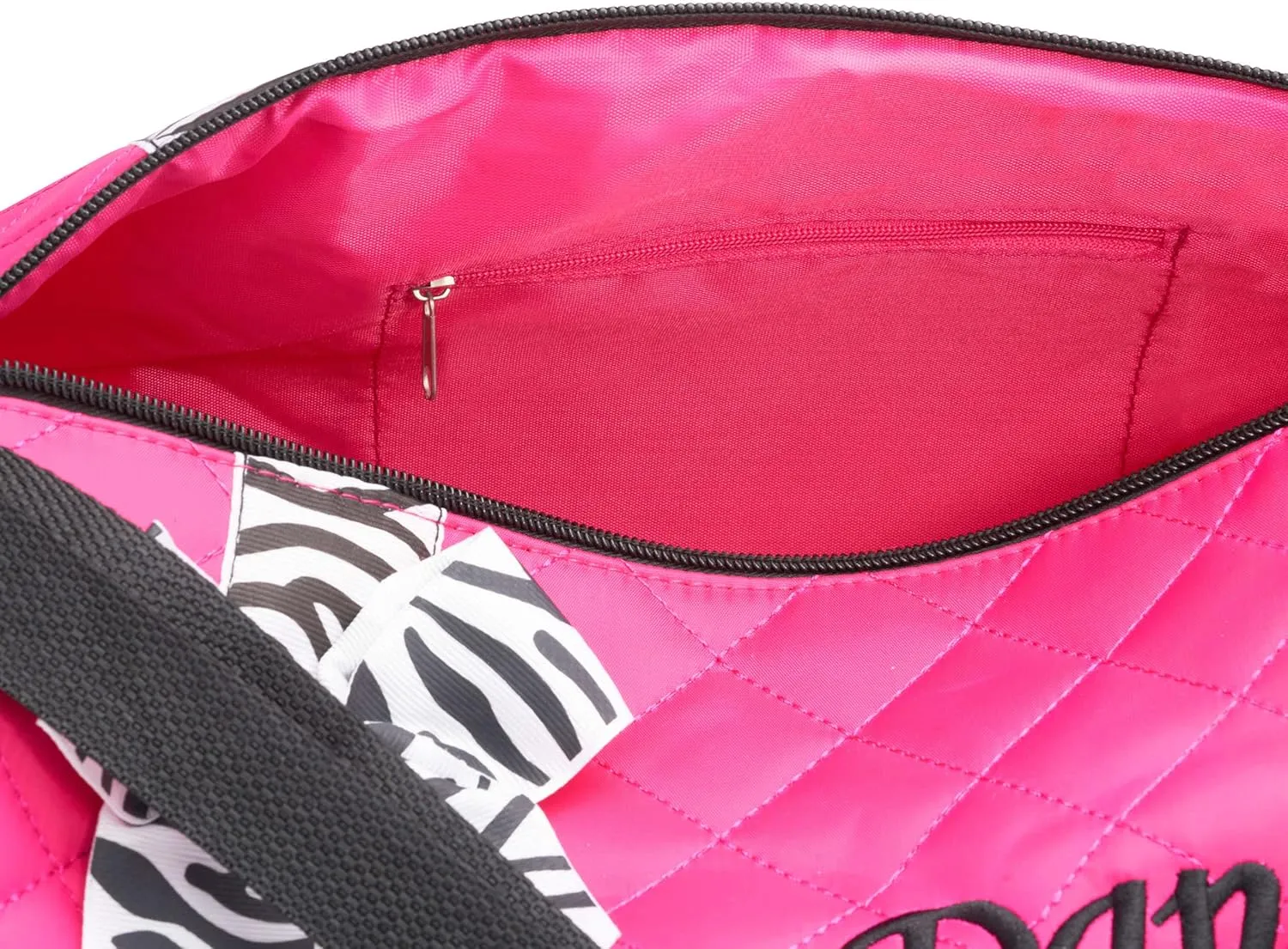 Dance Duffle Bag for Girls, Kids Travel Bag with Adjustable Carry On and Handy Pouch, Dance Accessories For Girls (Hot Pink)