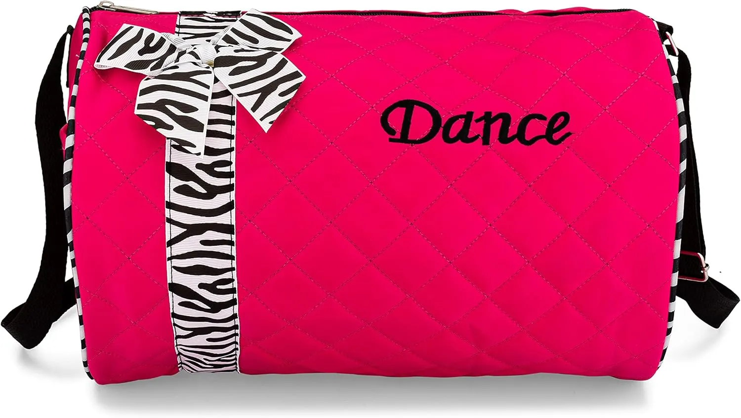 Dance Duffle Bag for Girls, Kids Travel Bag with Adjustable Carry On and Handy Pouch, Dance Accessories For Girls (Hot Pink)