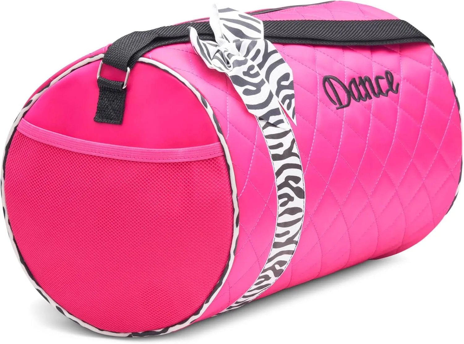 Dance Duffle Bag for Girls, Kids Travel Bag with Adjustable Carry On and Handy Pouch, Dance Accessories For Girls (Hot Pink)