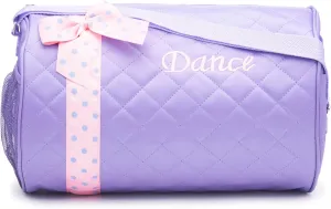 Dance Duffle Bag for Girls, Kids Travel Bag with Adjustable Carry On and Handy Pouch, Dance Accessories For Girls (Lavender/Pink)