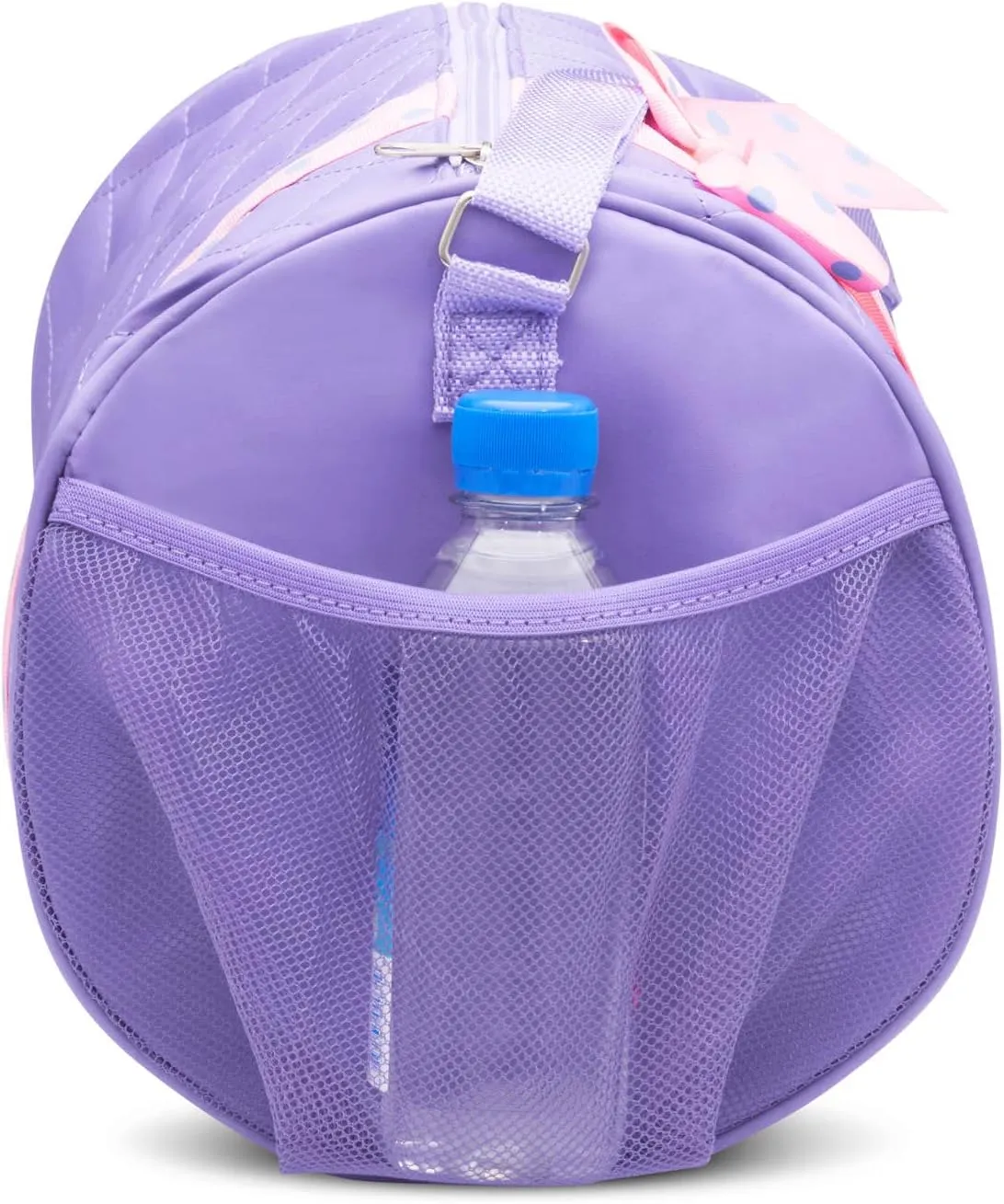 Dance Duffle Bag for Girls, Kids Travel Bag with Adjustable Carry On and Handy Pouch, Dance Accessories For Girls (Lavender/Pink)
