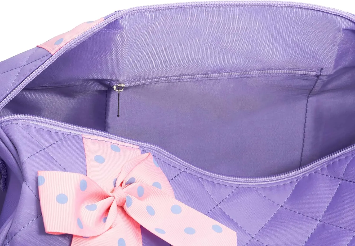 Dance Duffle Bag for Girls, Kids Travel Bag with Adjustable Carry On and Handy Pouch, Dance Accessories For Girls (Lavender/Pink)