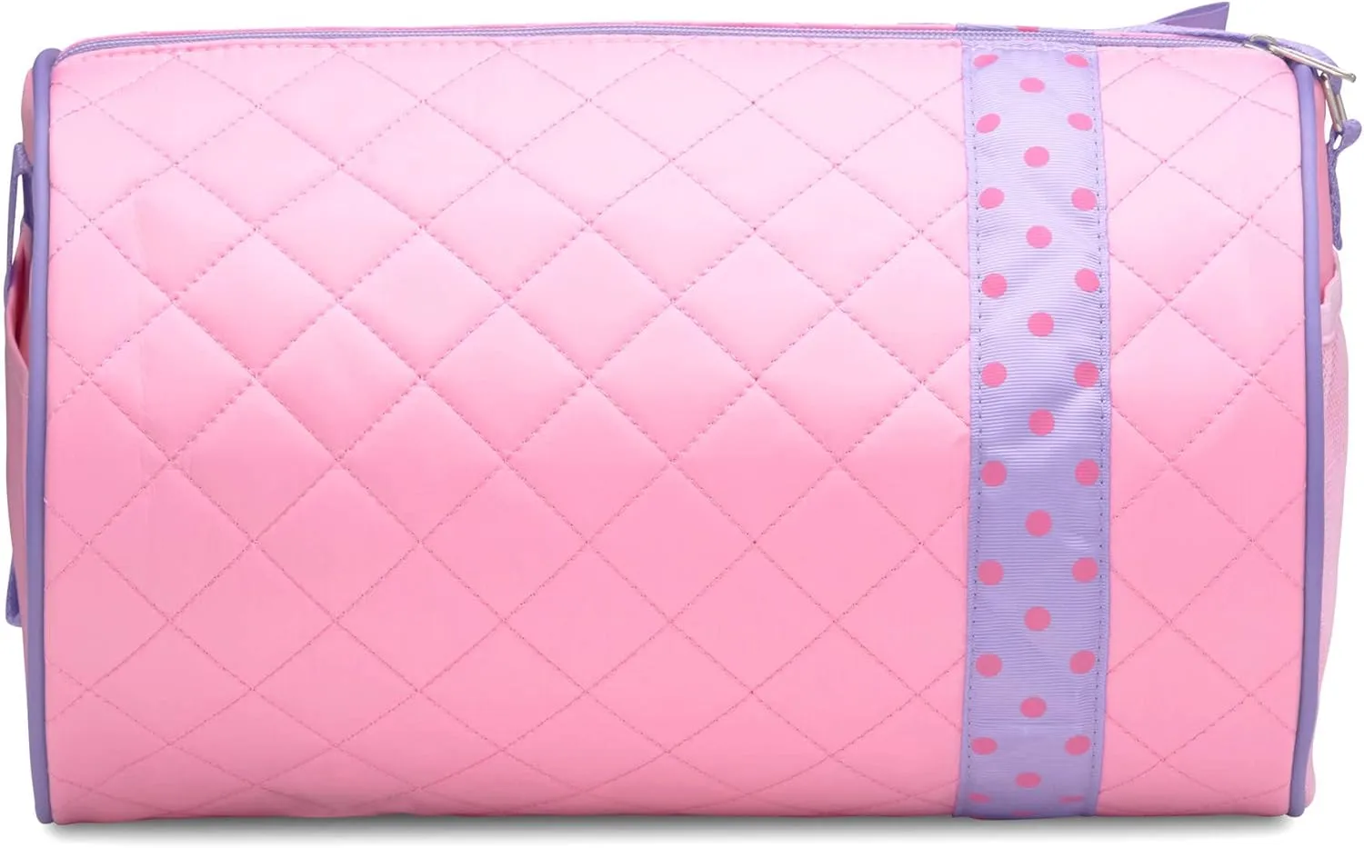 Dance Duffle Bag for Girls, Kids Travel Bag with Adjustable Carry On and Handy Pouch, Dance Accessories For Girls (Pink/Lavender)