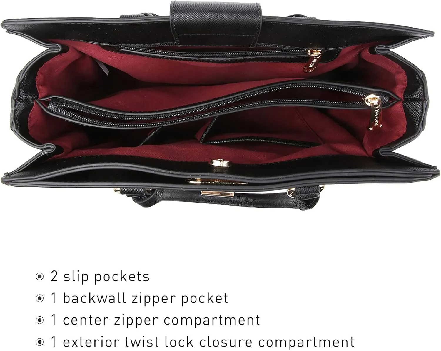 Dasein Women Handbags Purses Ladies Work Purse Satchel Tote Top Handle Shoulder Bags with Matching Clutch