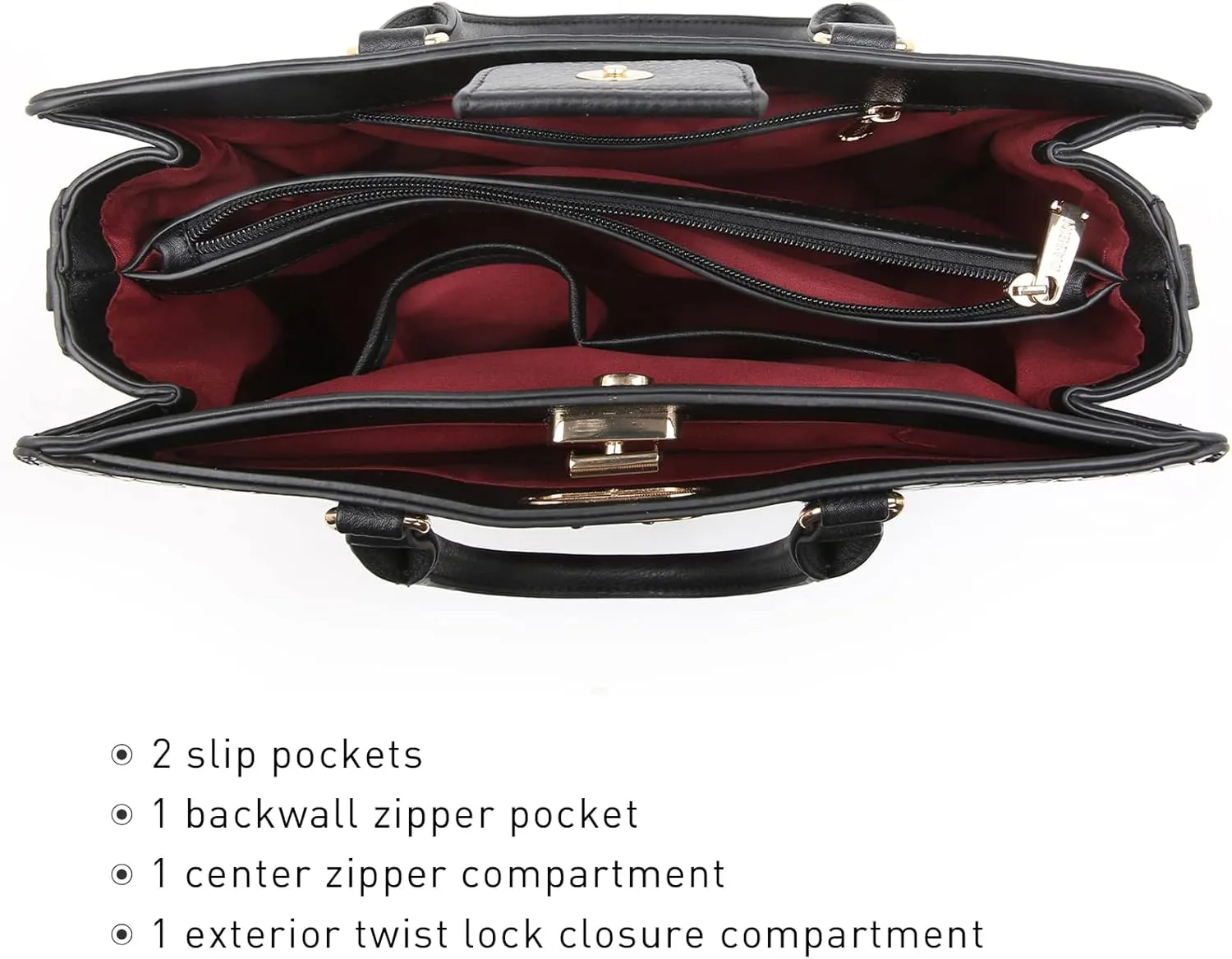 Dasein Women Handbags Purses Ladies Work Purse Satchel Tote Top Handle Shoulder Bags with Matching Clutch