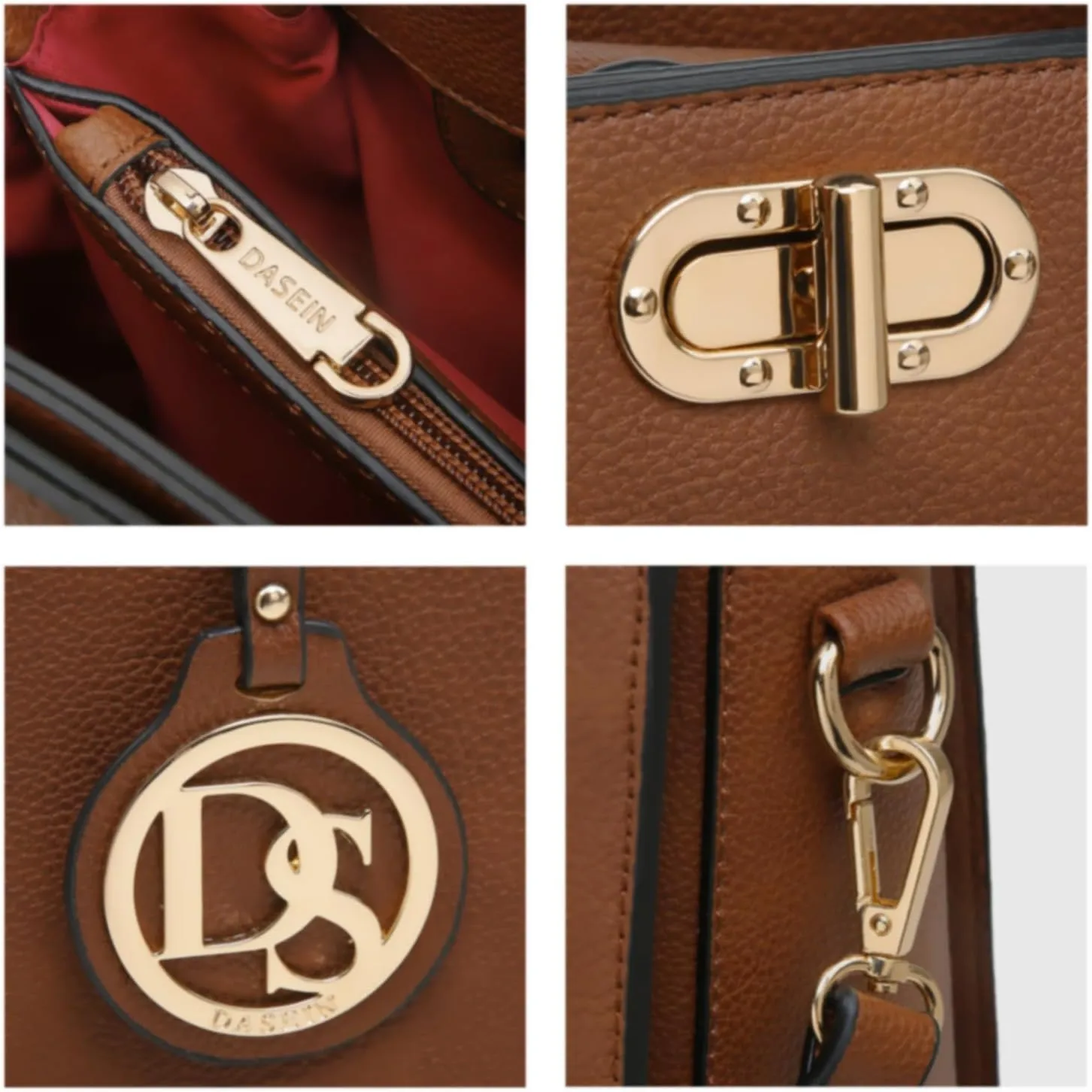 Dasein Women Handbags Purses Ladies Work Purse Satchel Tote Top Handle Shoulder Bags with Matching Clutch