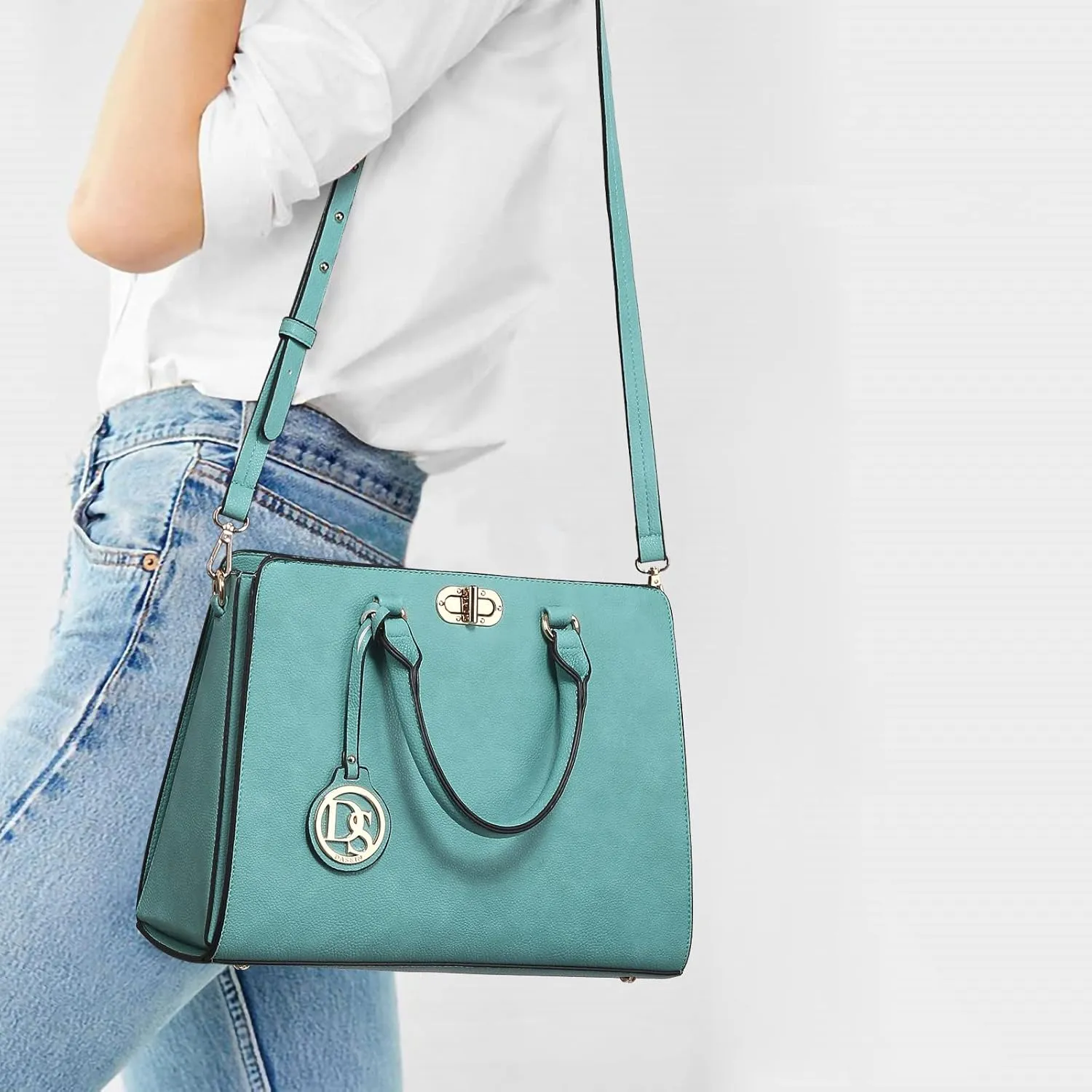 Dasein Women Handbags Purses Ladies Work Purse Satchel Tote Top Handle Shoulder Bags with Matching Clutch