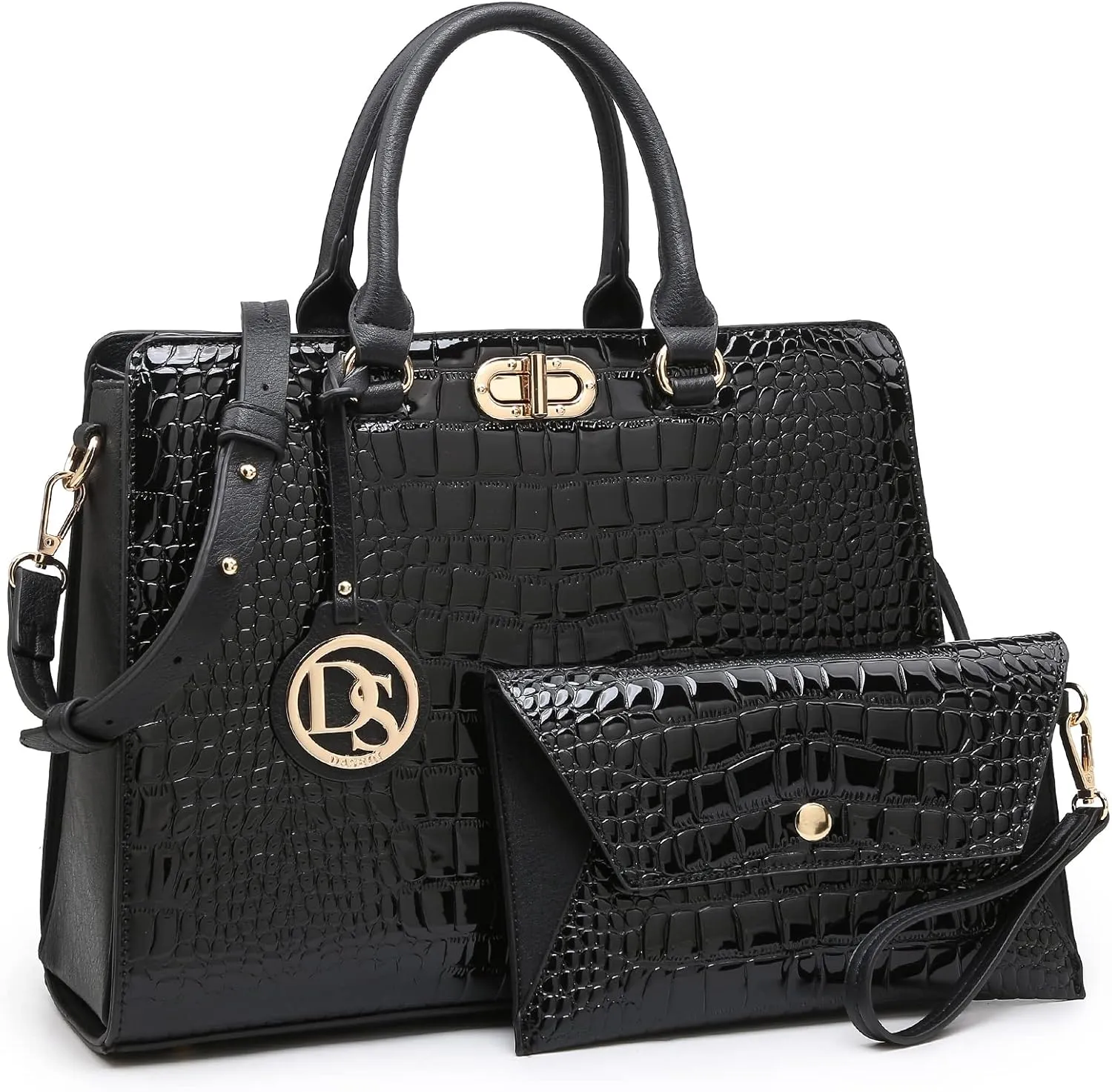 Dasein Women Handbags Purses Ladies Work Purse Satchel Tote Top Handle Shoulder Bags with Matching Clutch