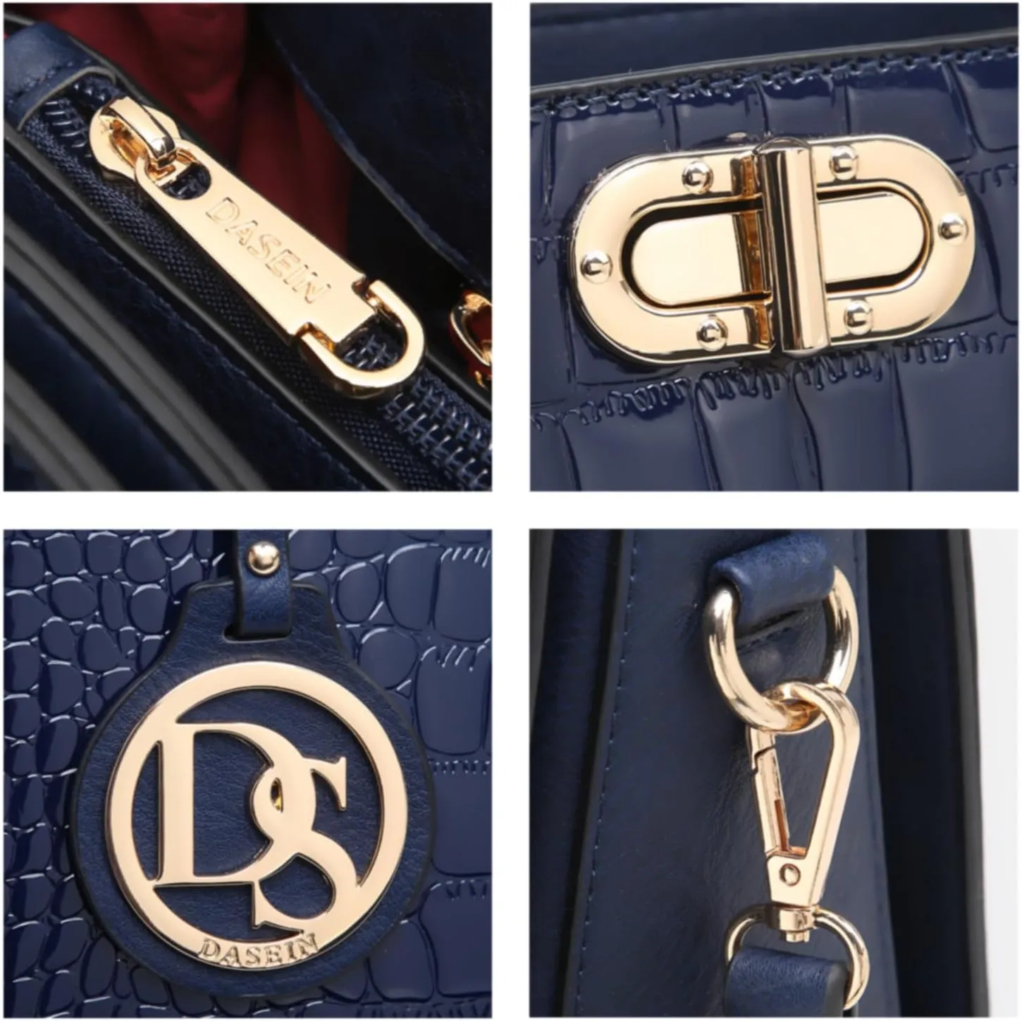 Dasein Women Handbags Purses Ladies Work Purse Satchel Tote Top Handle Shoulder Bags with Matching Clutch