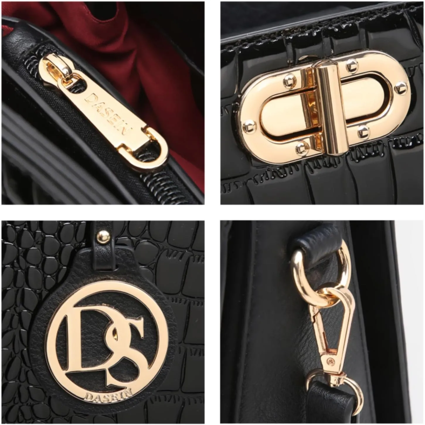 Dasein Women Handbags Purses Ladies Work Purse Satchel Tote Top Handle Shoulder Bags with Matching Clutch