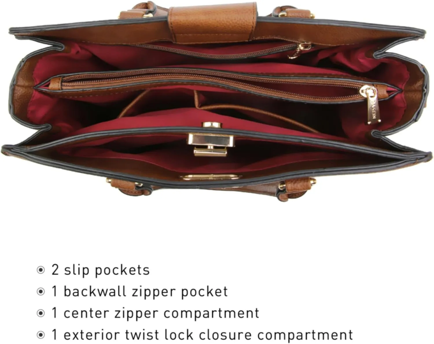 Dasein Women Handbags Purses Ladies Work Purse Satchel Tote Top Handle Shoulder Bags with Matching Clutch