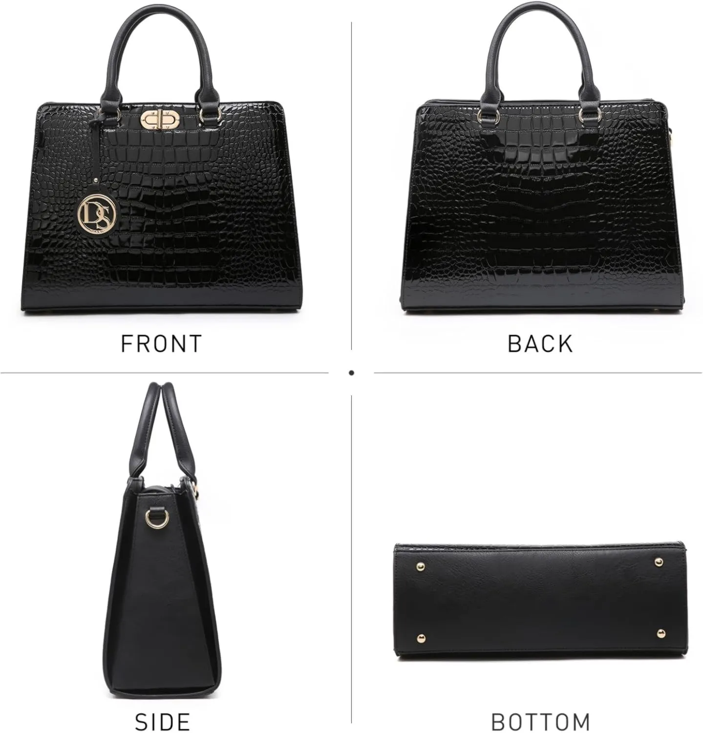 Dasein Women Handbags Purses Ladies Work Purse Satchel Tote Top Handle Shoulder Bags with Matching Clutch
