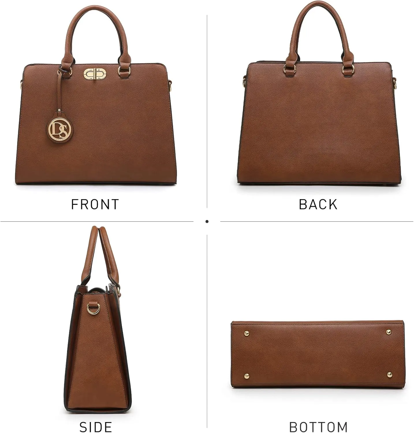 Dasein Women Handbags Purses Ladies Work Purse Satchel Tote Top Handle Shoulder Bags with Matching Clutch