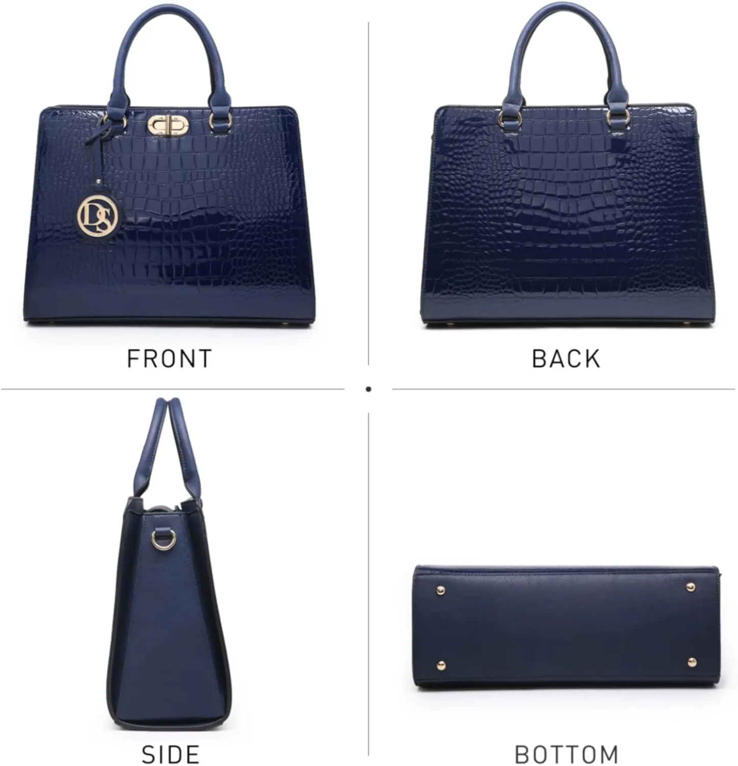 Dasein Women Handbags Purses Ladies Work Purse Satchel Tote Top Handle Shoulder Bags with Matching Clutch