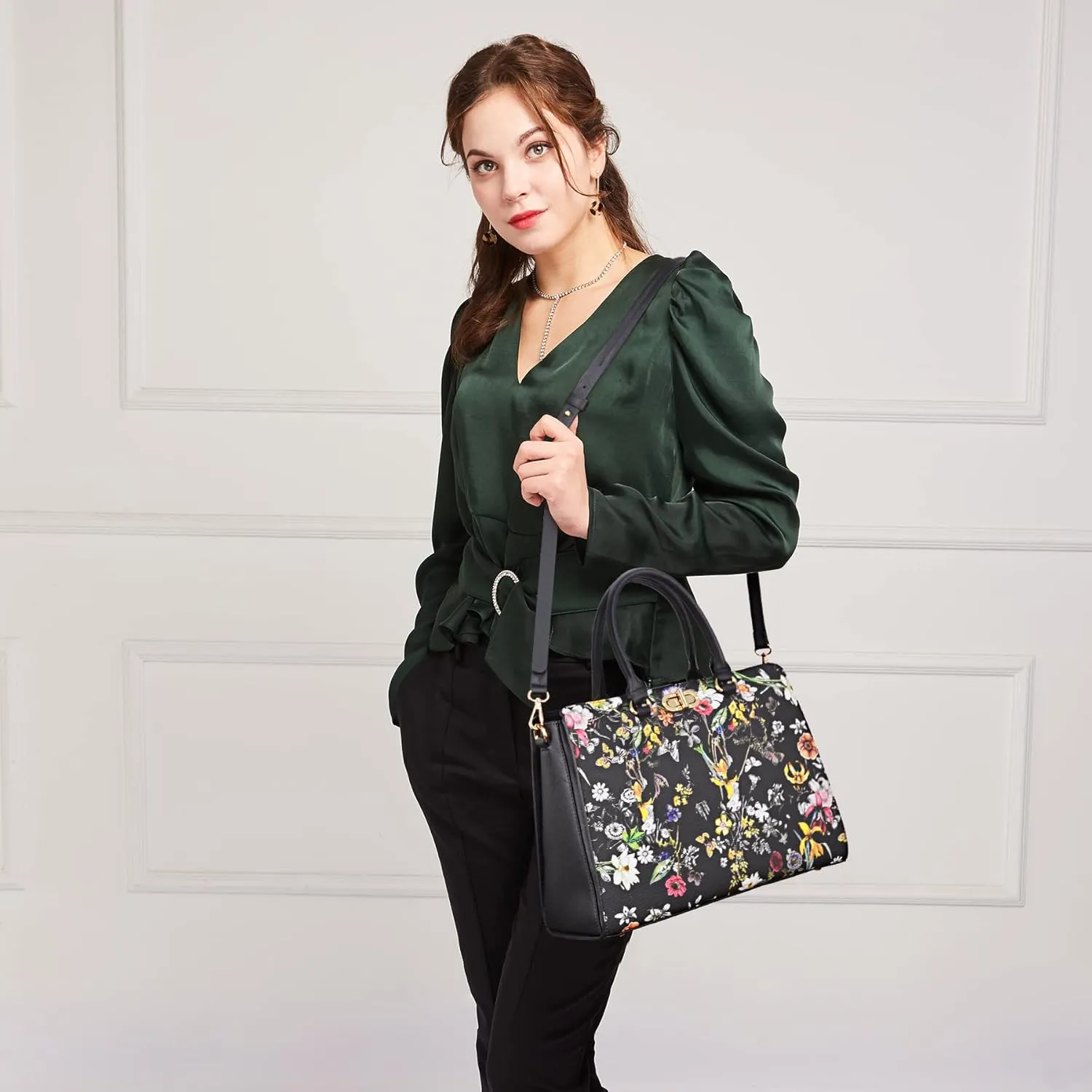 Dasein Women Handbags Purses Ladies Work Purse Satchel Tote Top Handle Shoulder Bags with Matching Clutch
