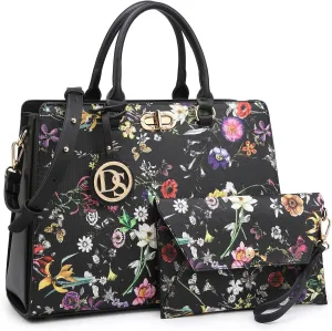 Dasein Women Handbags Purses Ladies Work Purse Satchel Tote Top Handle Shoulder Bags with Matching Clutch