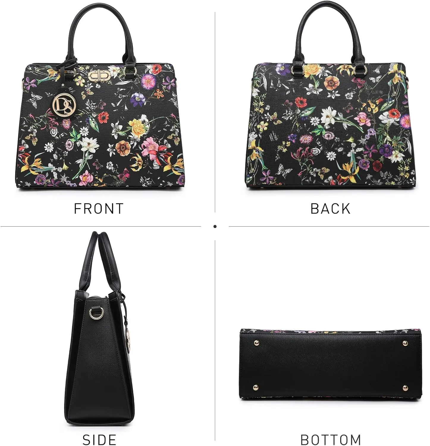 Dasein Women Handbags Purses Ladies Work Purse Satchel Tote Top Handle Shoulder Bags with Matching Clutch