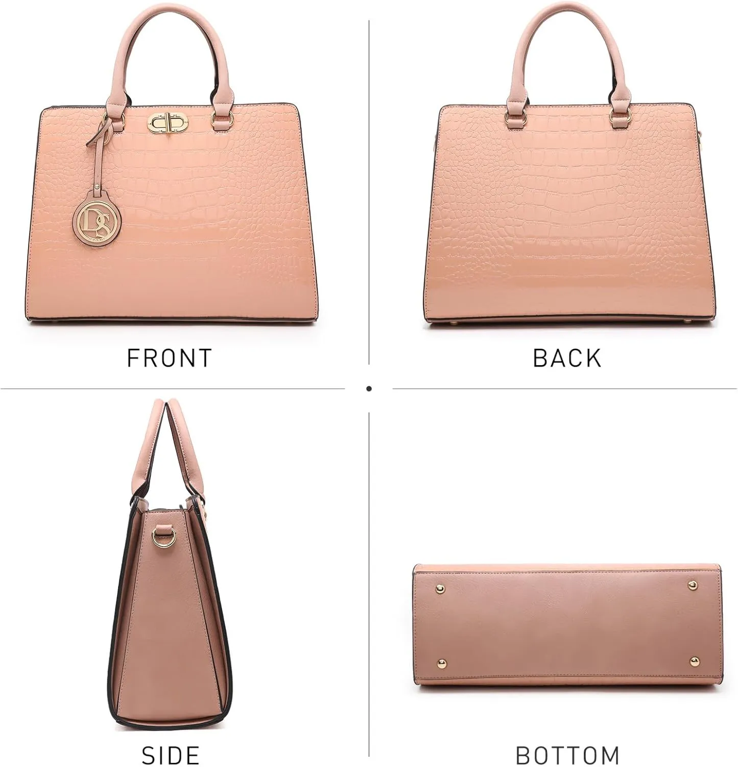 Dasein Women Handbags Purses Ladies Work Purse Satchel Tote Top Handle Shoulder Bags with Matching Clutch