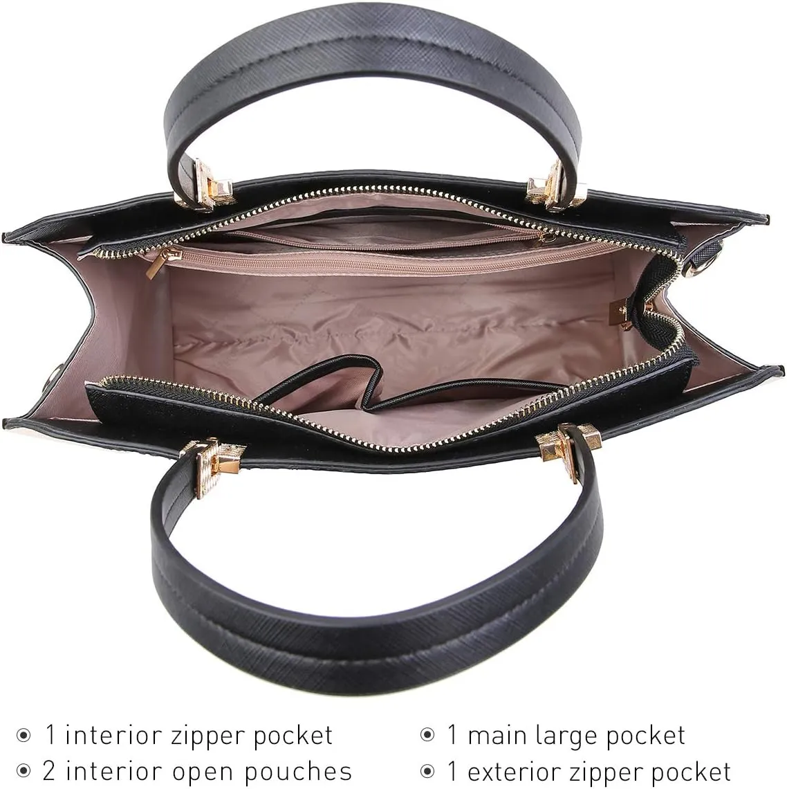 Dasein Women Purses and Handbags Top Handle Satchel Bags Large Shoulder Work Bag Tote with Wallet