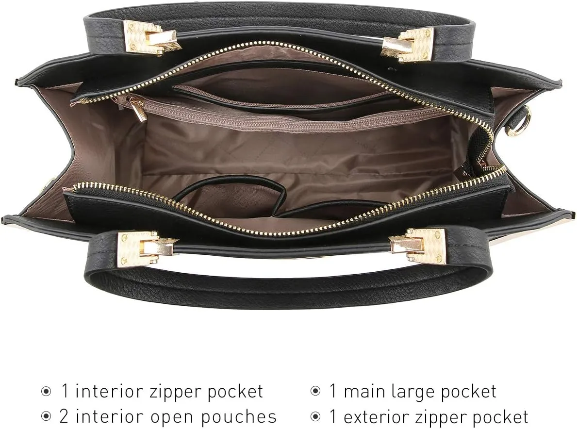 Dasein Women Purses and Handbags Top Handle Satchel Bags Large Shoulder Work Bag Tote with Wallet