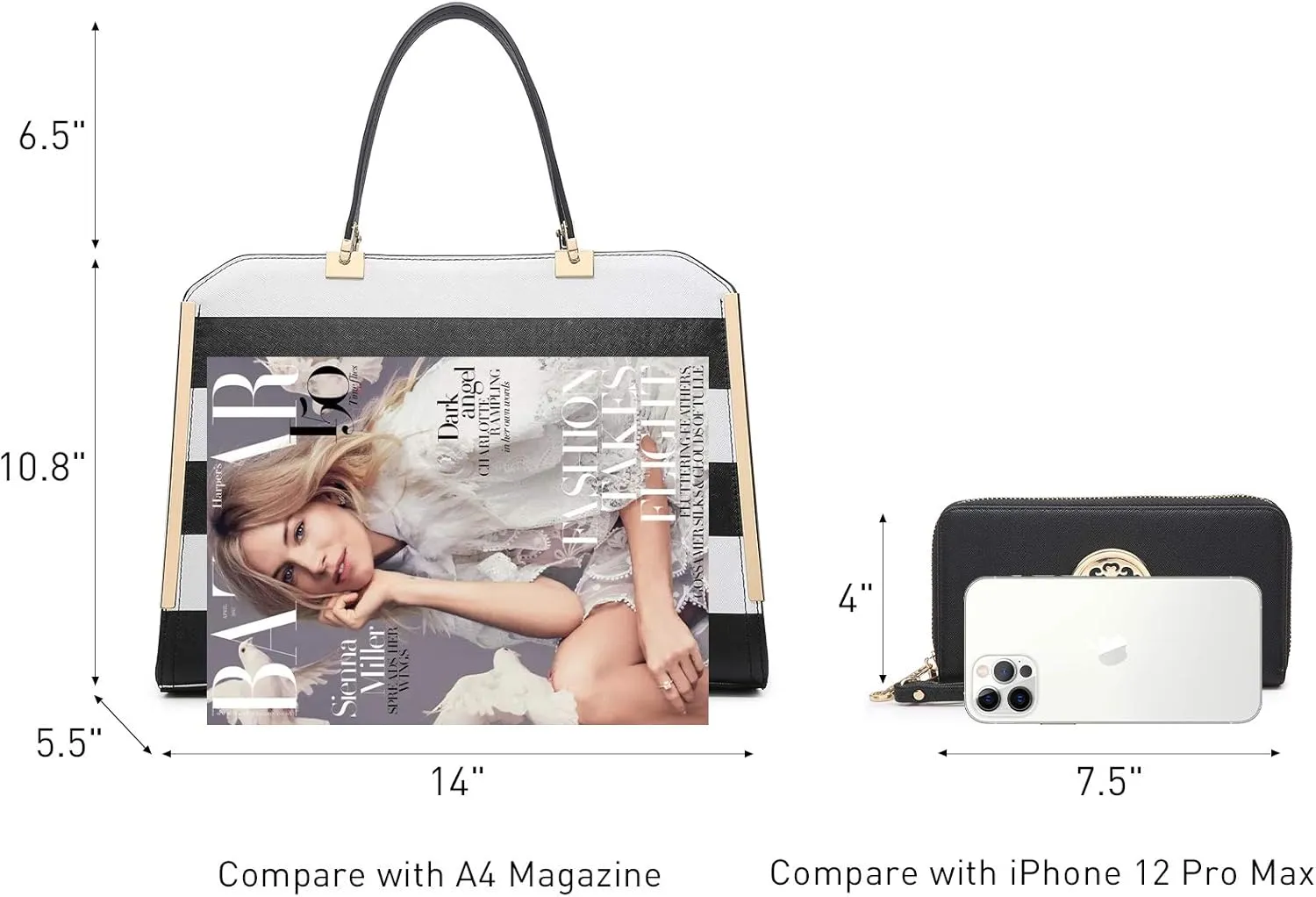 Dasein Women Purses and Handbags Top Handle Satchel Bags Large Shoulder Work Bag Tote with Wallet