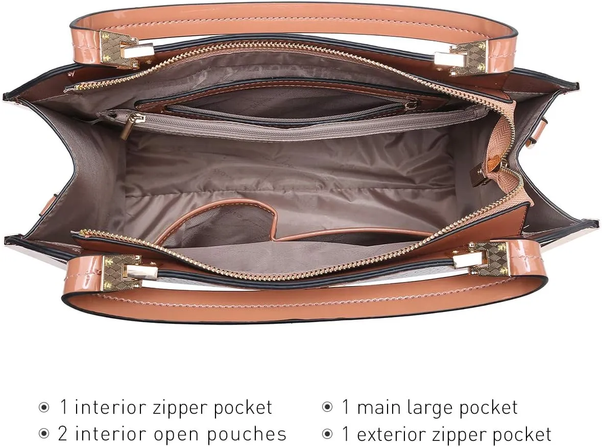 Dasein Women Purses and Handbags Top Handle Satchel Bags Large Shoulder Work Bag Tote with Wallet