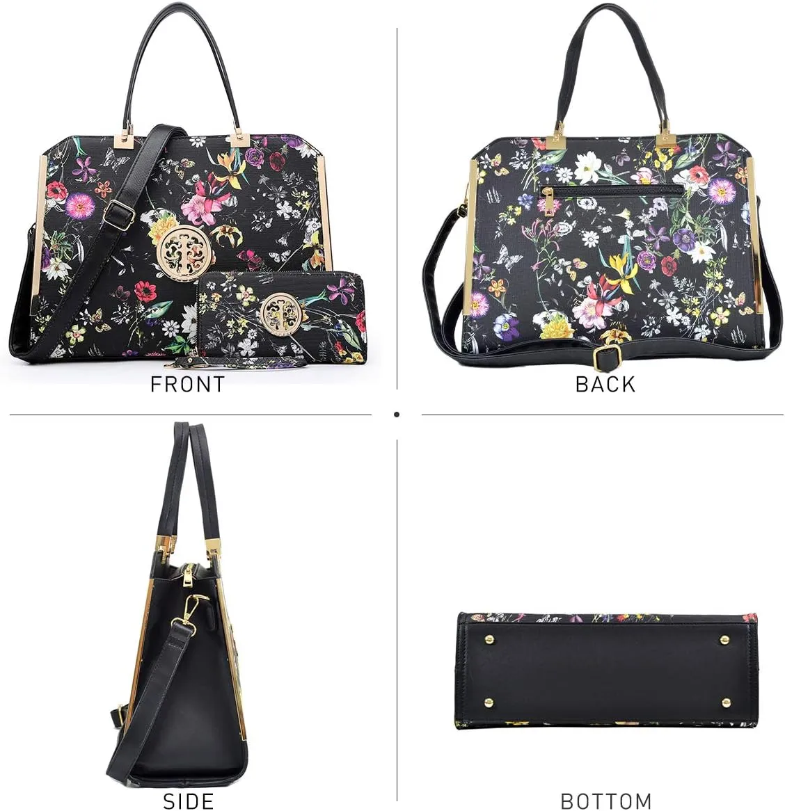 Dasein Women Purses and Handbags Top Handle Satchel Bags Large Shoulder Work Bag Tote with Wallet