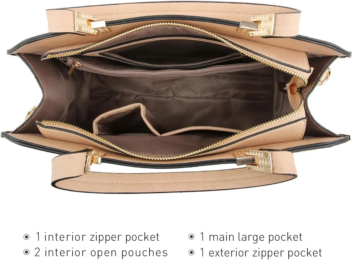 Dasein Women Purses and Handbags Top Handle Satchel Bags Large Shoulder Work Bag Tote with Wallet