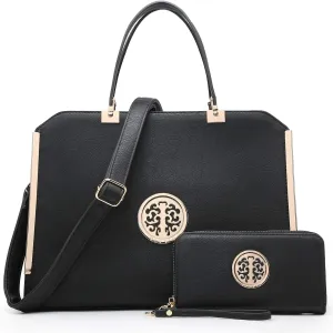 Dasein Women Purses and Handbags Top Handle Satchel Bags Large Shoulder Work Bag Tote with Wallet