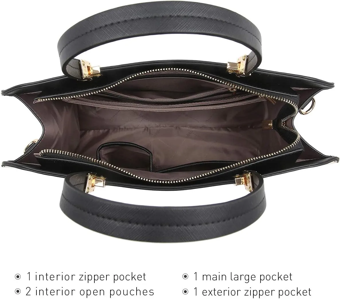 Dasein Women Purses and Handbags Top Handle Satchel Bags Large Shoulder Work Bag Tote with Wallet
