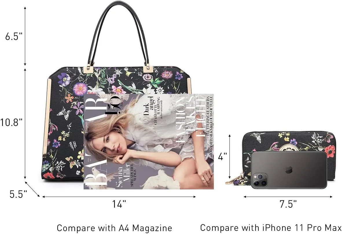 Dasein Women Purses and Handbags Top Handle Satchel Bags Large Shoulder Work Bag Tote with Wallet