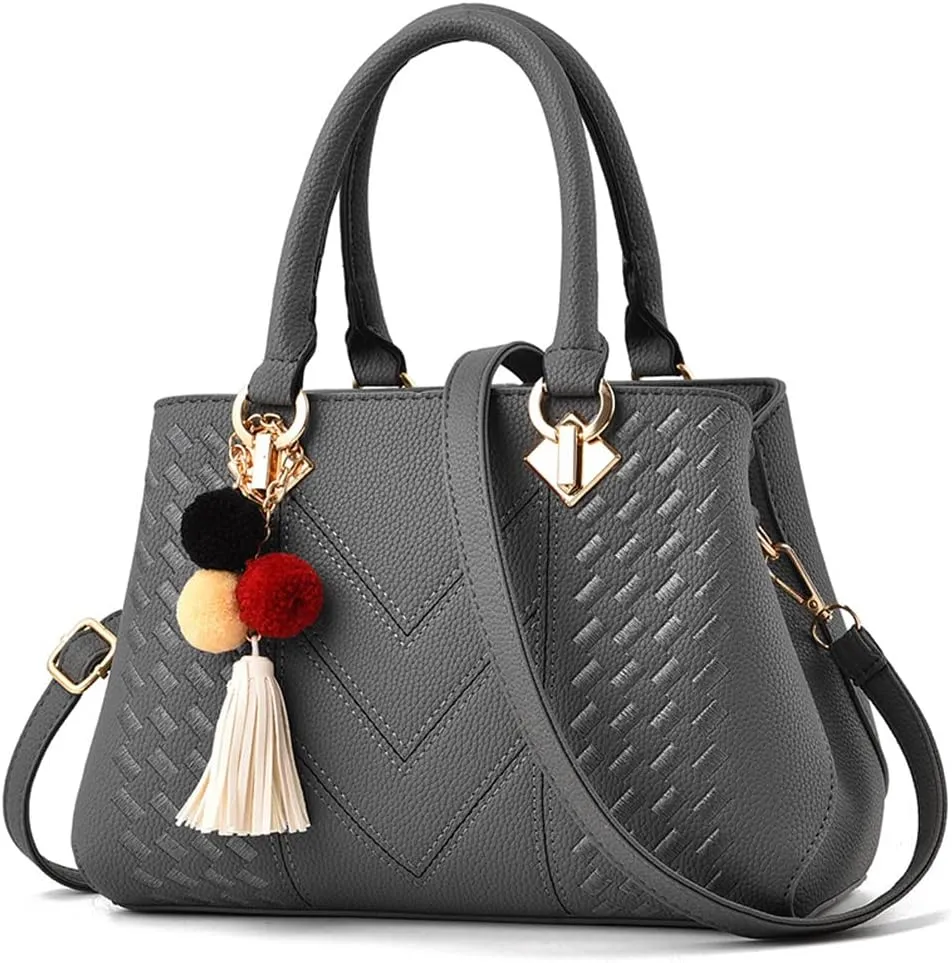 Dayfine Handbags for Women Top Handle Purse Faux Leather Satchel Bag Medium Tote Bags Shoulder Crossbody Bag Ladies Handbag