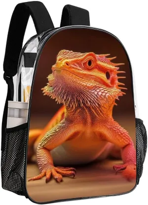 Daypack Anti-Theft Multipurpose Large Capacity Shoulder Bag - Cool Bearded Dragon Lizards Animal Travel Hiking & Camping Rucksack Transparent Bag