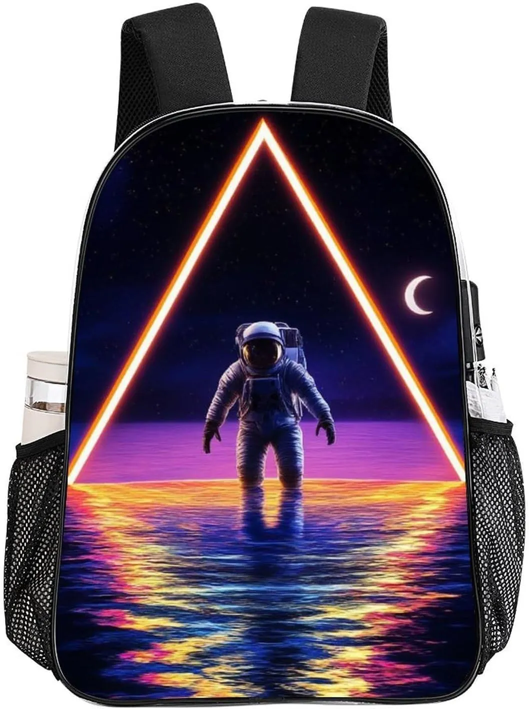 Daypack Anti-Theft Multipurpose Large Capacity Shoulder Bag - Trippy Space Moon Astronaut Art Travel Hiking & Camping Rucksack Transparent Bag