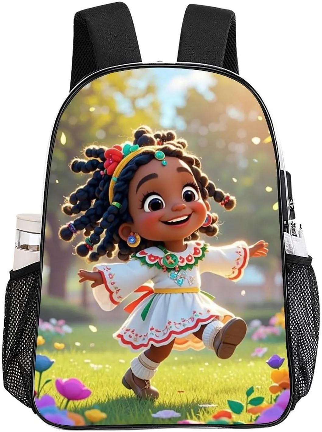 Daypack Backpack Multipurpose Anti-Theft Large Capacity Bookbag - Cartoon Afro American Black Women Art Travel Hiking & Camping Rucksack Transparent Bag
