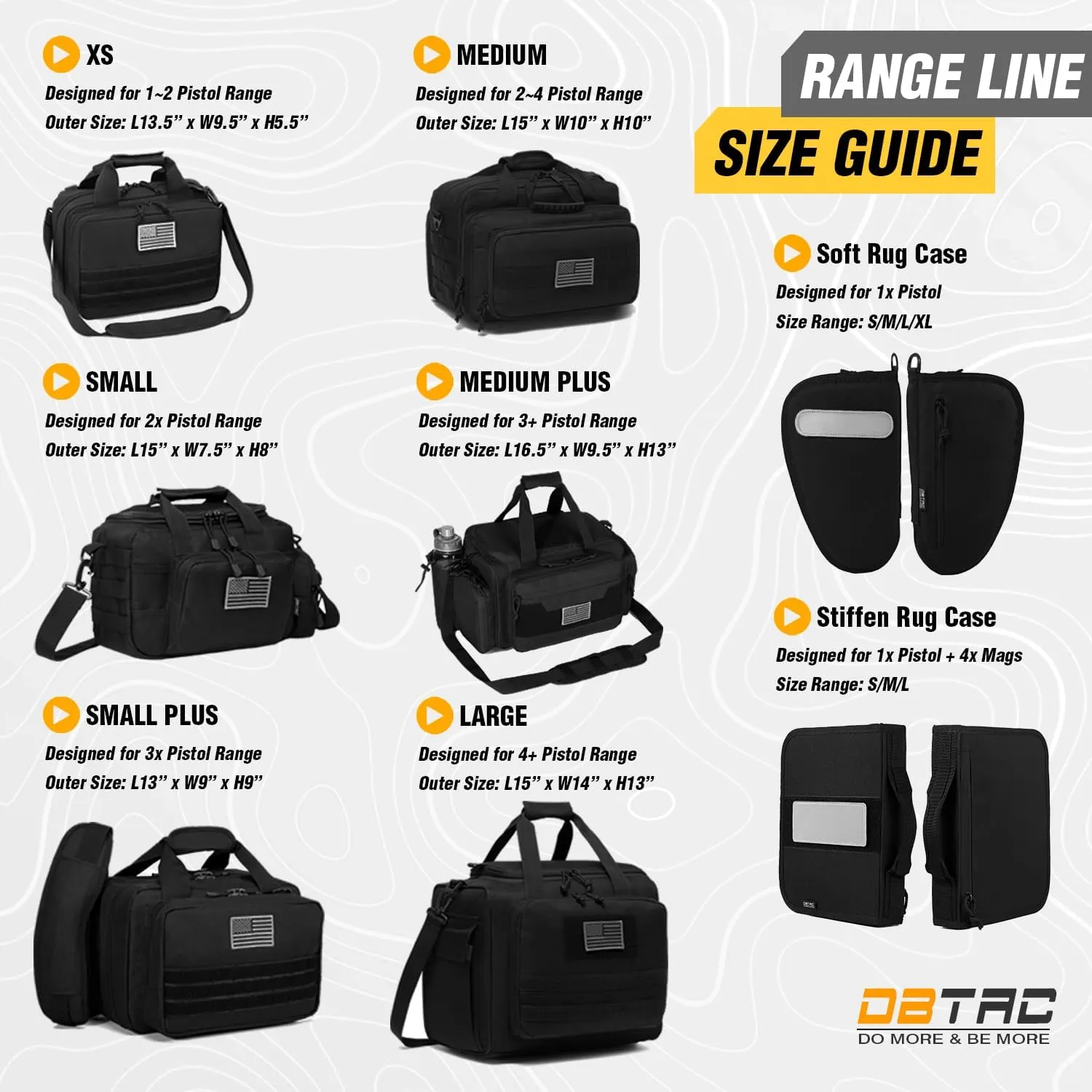 DBTAC Gun Case Bag XS | Tactical 1~2 Pistol Bag Firearm Shooting Case with Lockable Zipper for Shooting Range Outdoor Hunting | US Flag Patch   Universal Holster Included