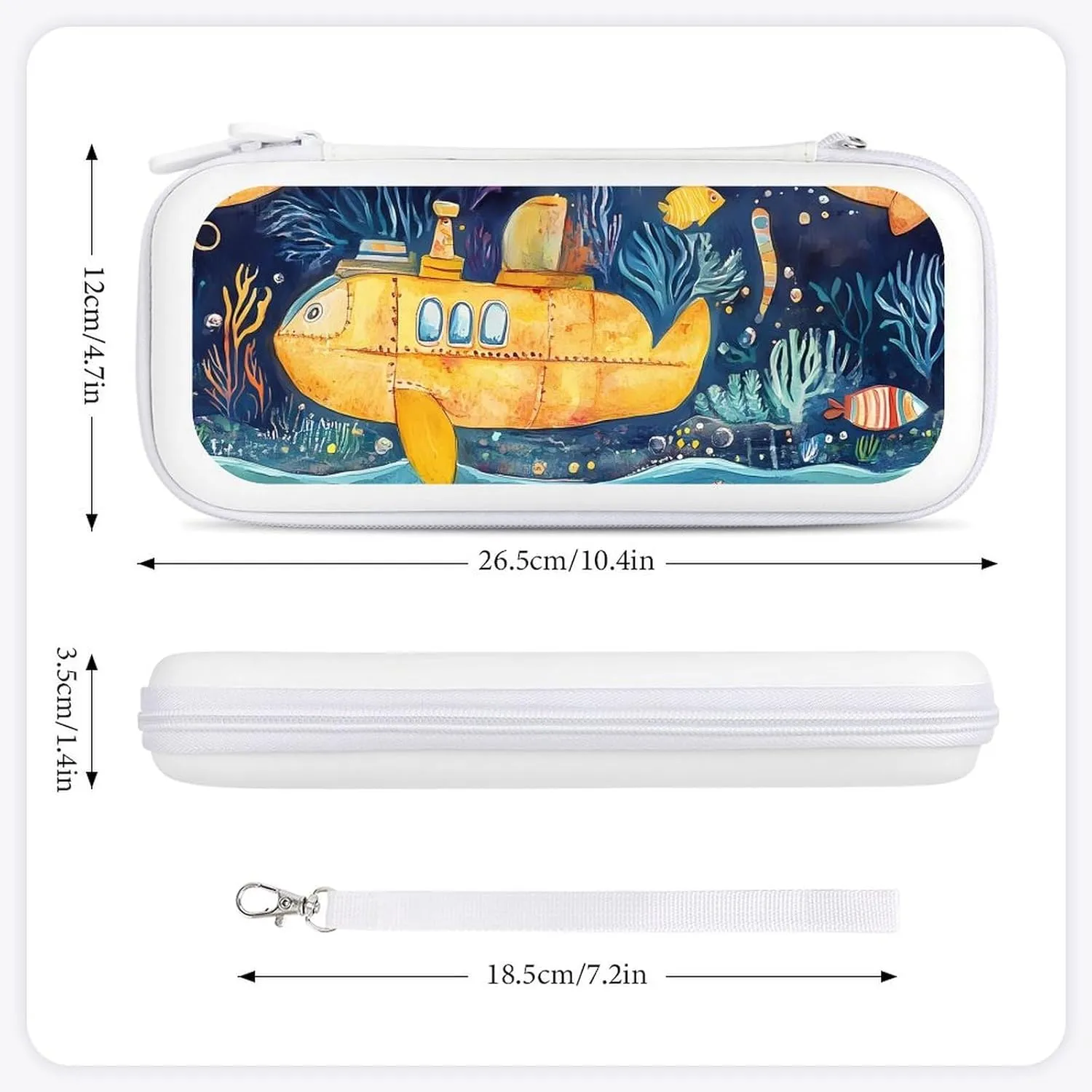 Deep Sea Sub And Marine Compatible with Switch Carrying Case Hard Travel Game Bag Pouch with 15 Games Accessories